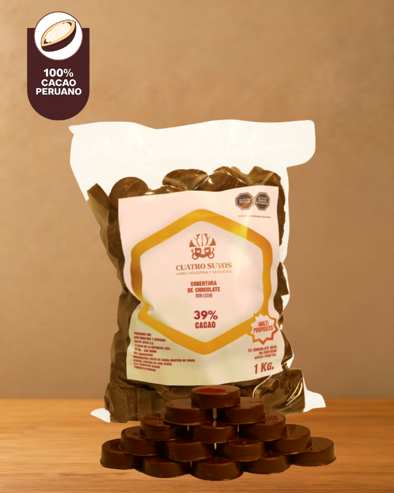 Cobertura de chocolate leche al 39% cacao