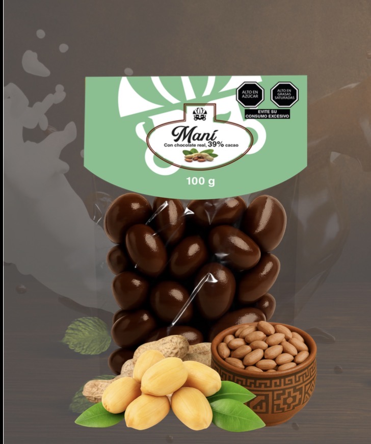 Mani tostado bañado con chocolate con leche al 39% cacao